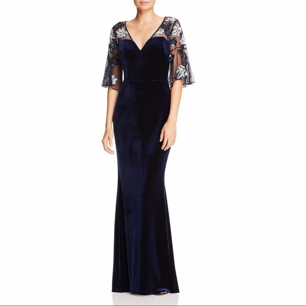 Aidan Mattox Sequined Velvet Dress